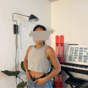 Sunday Best Grey Cropped Tank